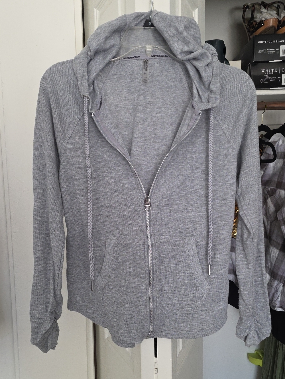 Calvin Klein Gray Full‑Zip Hooded Sweatshirt